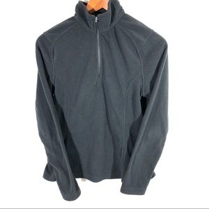 LANDS End women’s 1/4 zip black fleece sweatshirt.